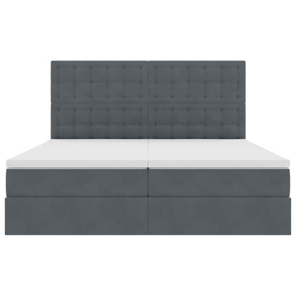 Letto con Contenitore Grigio scuro 200 x 200 cm Velluto | homemem39