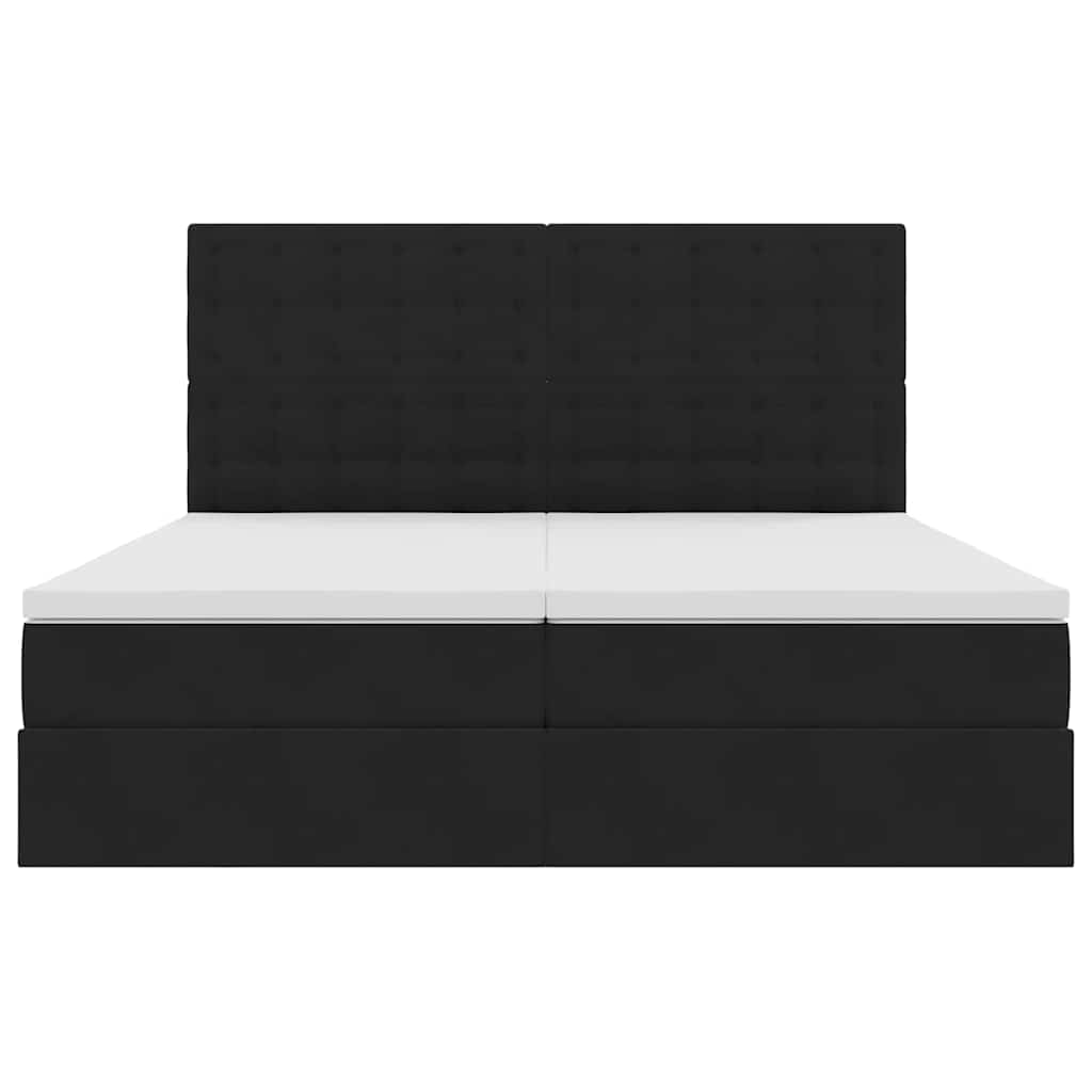 Letto con Contenitore con testiera Nero 200 x 200 cm Velluto | homemem39