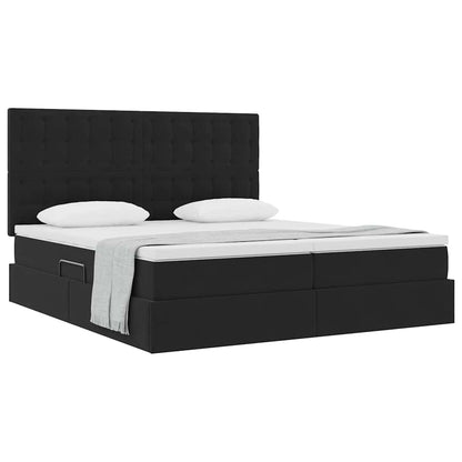 Letto con Contenitore con testiera Nero 200 x 200 cm Velluto | homemem39
