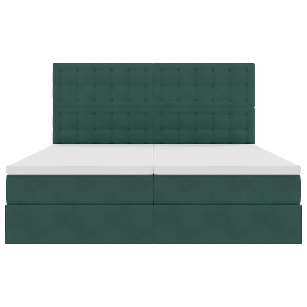 Letto con Contenitore Verde Scuro 200 x 200 cm Velluto | homemem39