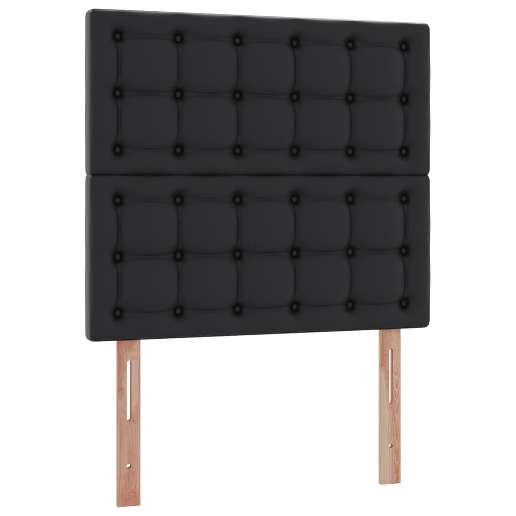 Letto con contenitore e LED Nero 90 x 190 cm Pelle Sintetica | homemem39