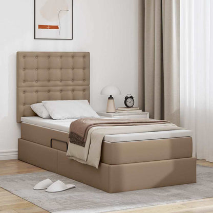 Letto con contenitore e LED con testiera Cappuccino 90 x 190 cm | homemem39