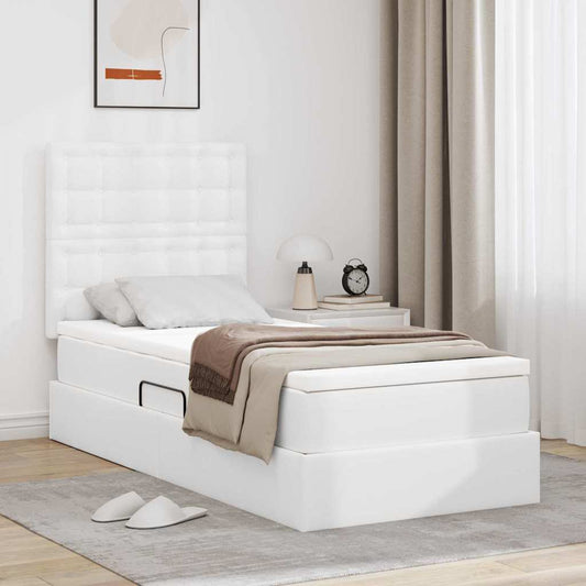 Letto con contenitore e LED Bianco Puro 90 x 200 cm | homemem39