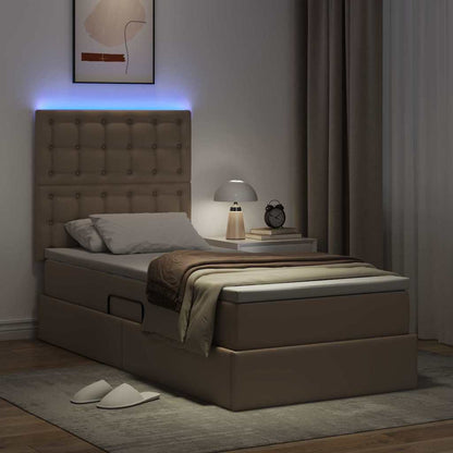 Letto con contenitore e LED Cappuccino 100 x 200 cm | homemem39