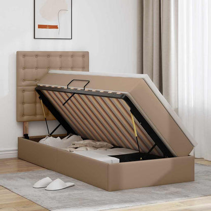 Letto con contenitore e LED Cappuccino 100 x 200 cm | homemem39