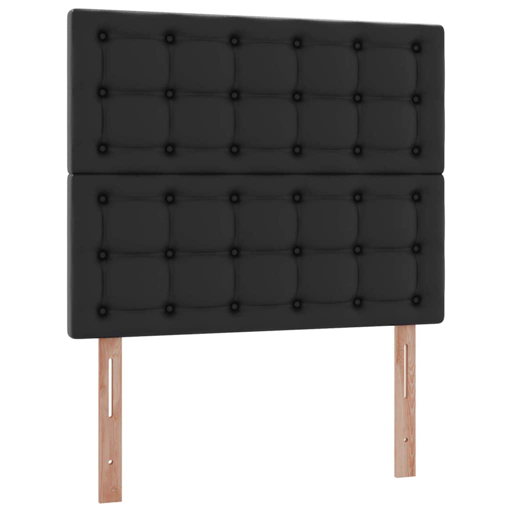 Letto con contenitore e LED Nero 120 x 190 cm Pelle Sintetica | homemem39