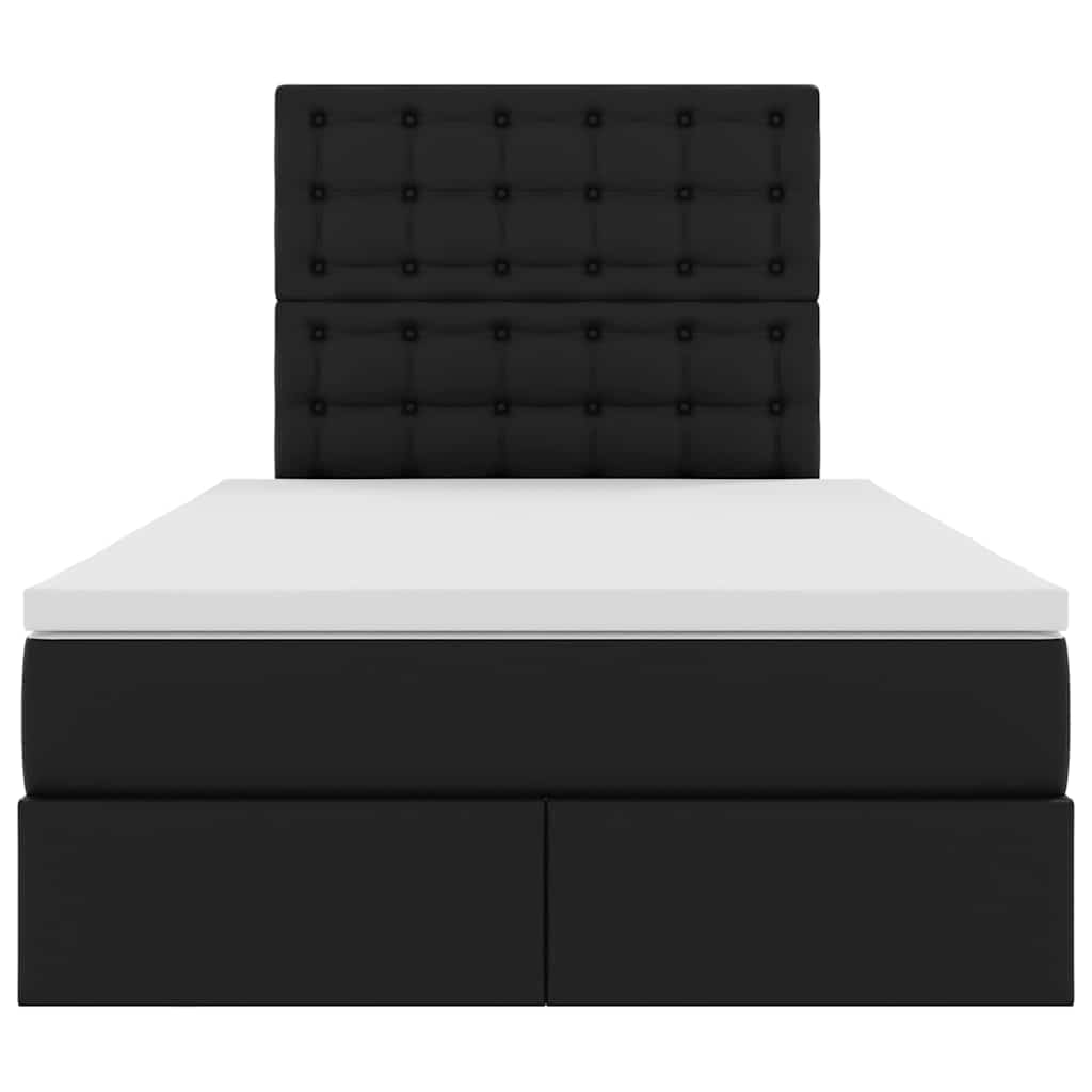 Letto con contenitore e LED Nero 120 x 200 cm Pelle Sintetica