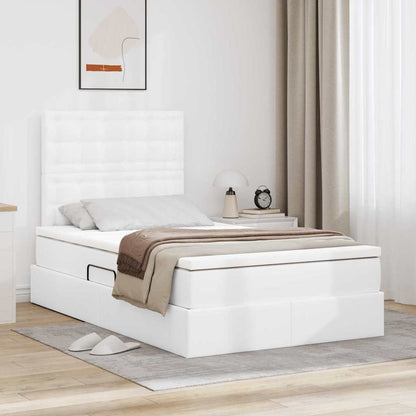 Letto con contenitore e LED Bianco Puro 120 x 200 cm | homemem39