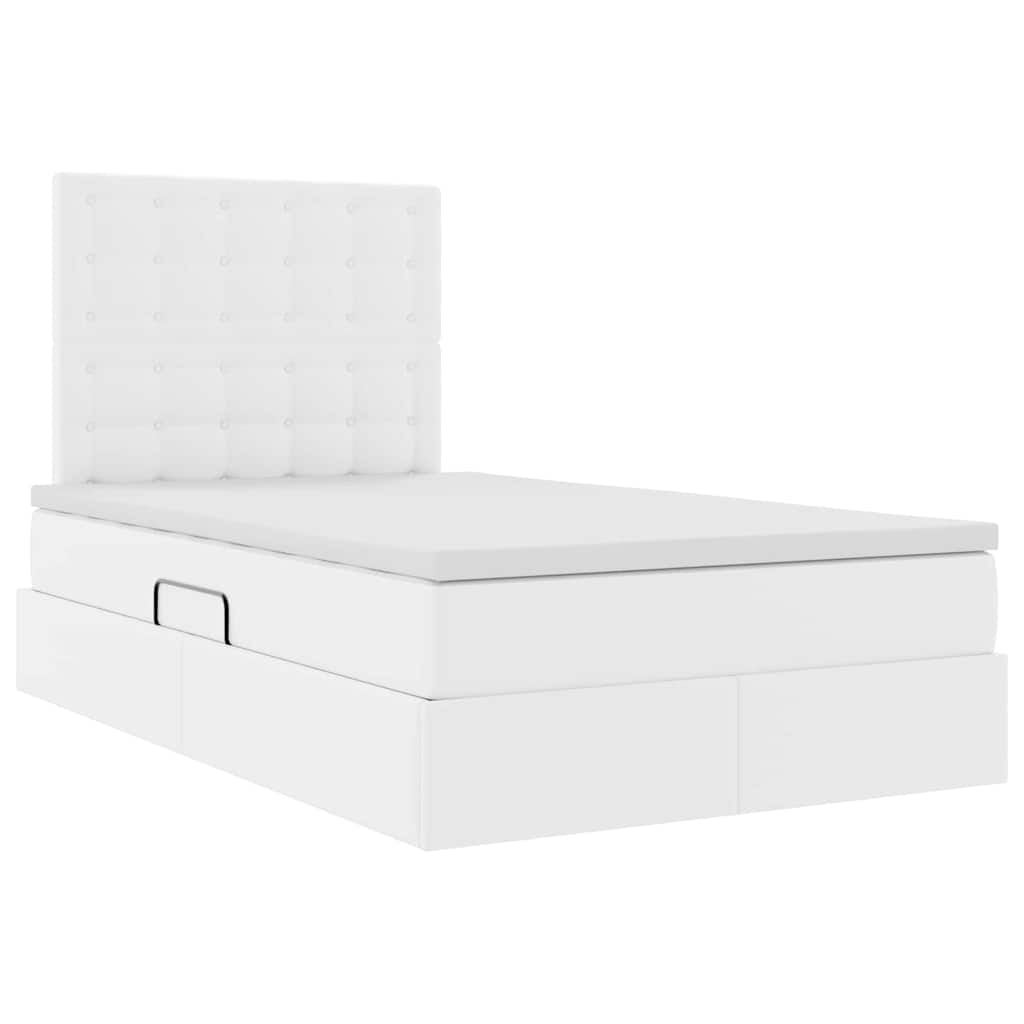 Letto con contenitore e LED Bianco Puro 120 x 200 cm
