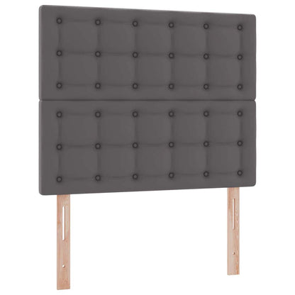 Letto con contenitore e LED Grigio 120 x 200 cm Pelle Sintetica | homemem39