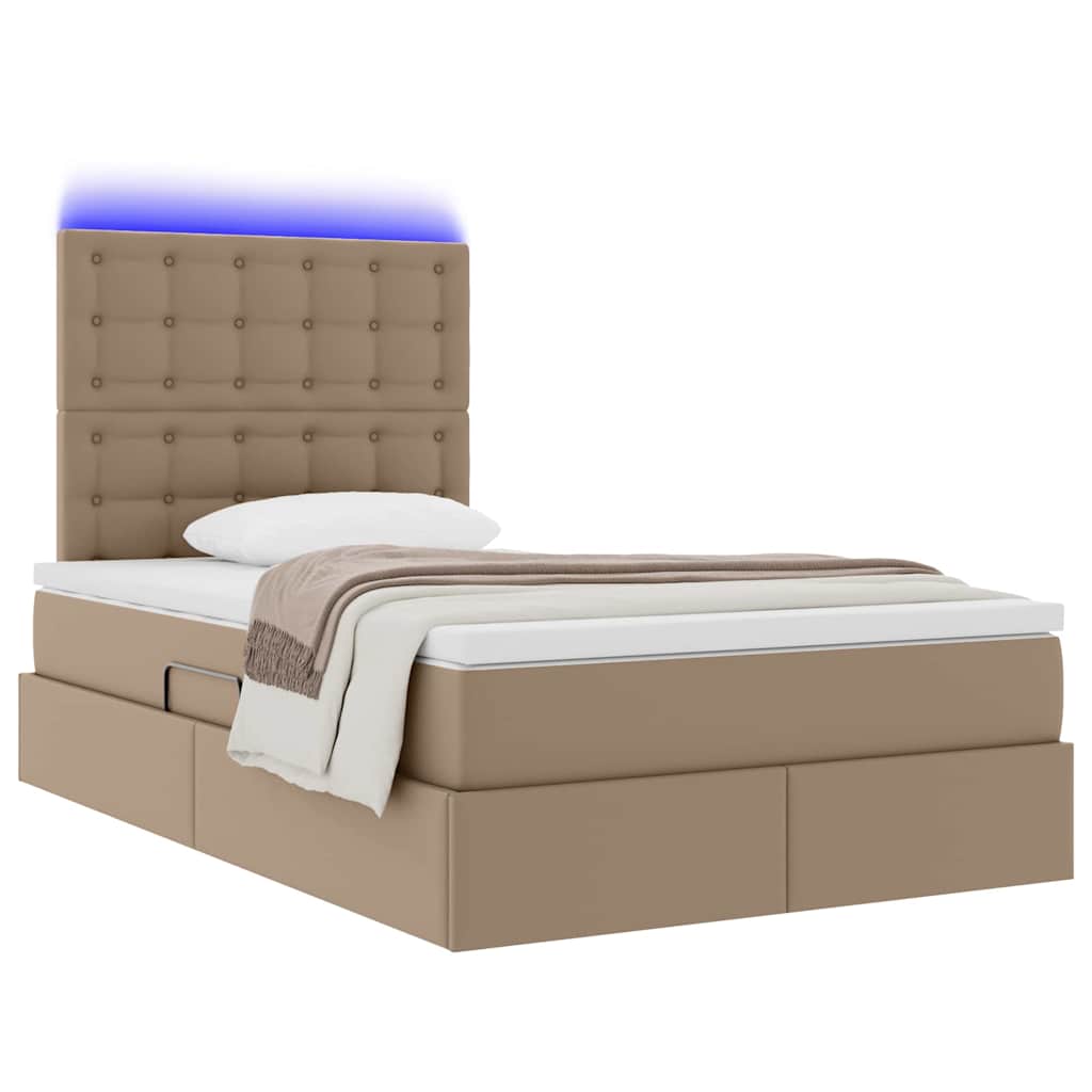 Letto con contenitore e LED Cappuccino 120 x 200 cm | homemem39