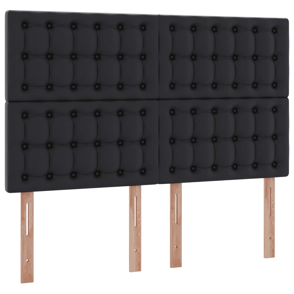 Letto con contenitore e LED Nero 140 x 190 cm Pelle Sintetica | homemem39