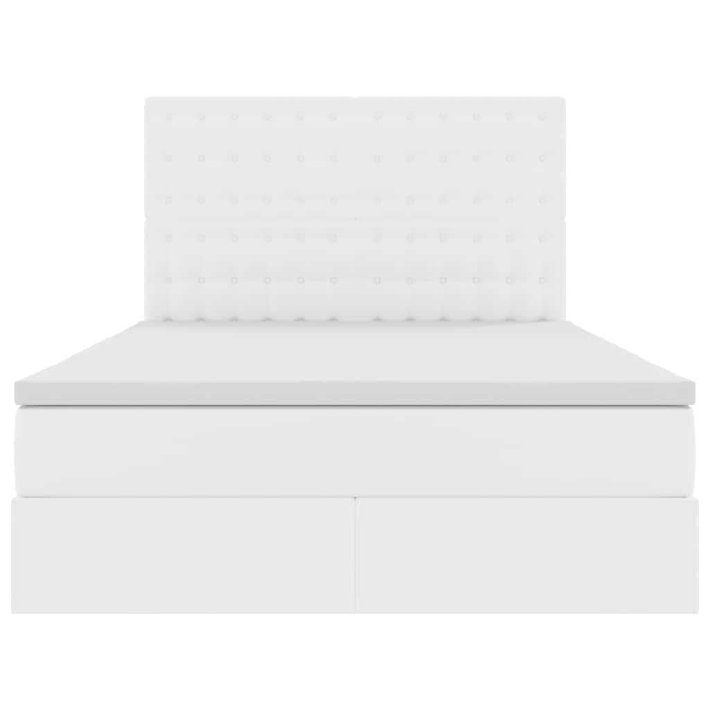 Letto con contenitore e LED Bianco Puro 140 x 190 cm