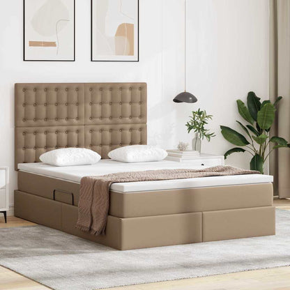 Letto con contenitore e LED Cappuccino 140 x 190 cm | homemem39