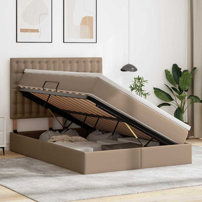 Letto con contenitore e LED Cappuccino 140 x 190 cm