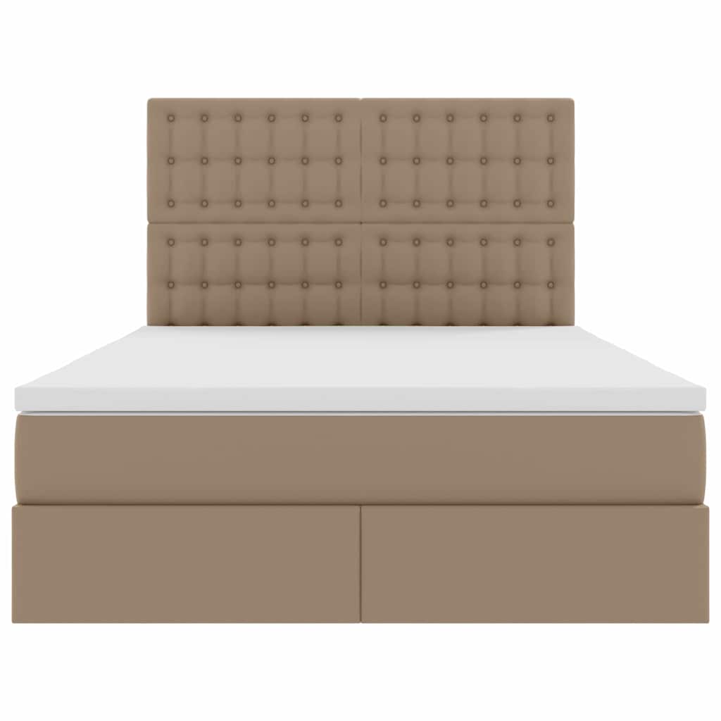 Letto con contenitore e LED Cappuccino 140 x 200 cm