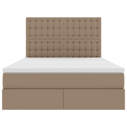 Letto con contenitore e LED Cappuccino 140 x 200 cm