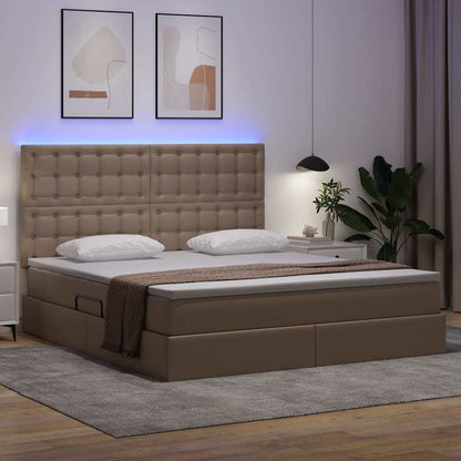 Letto con contenitore e LED Cappuccino 180 x 200 cm | homemem39