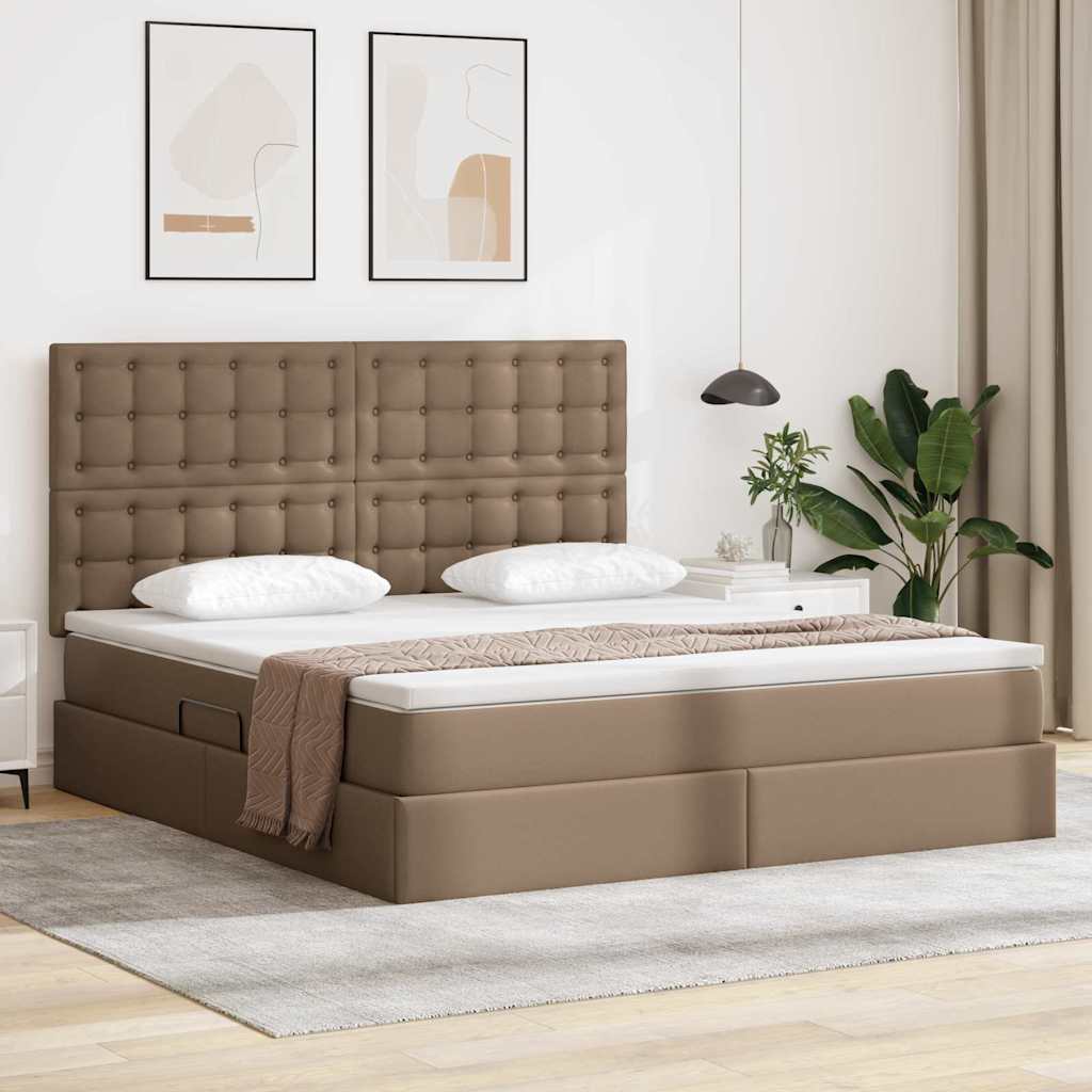 Letto con contenitore e LED Cappuccino 180 x 200 cm | homemem39