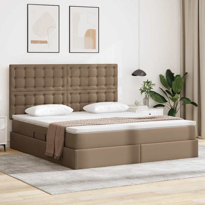 Letto con contenitore e LED Cappuccino 180 x 200 cm | homemem39