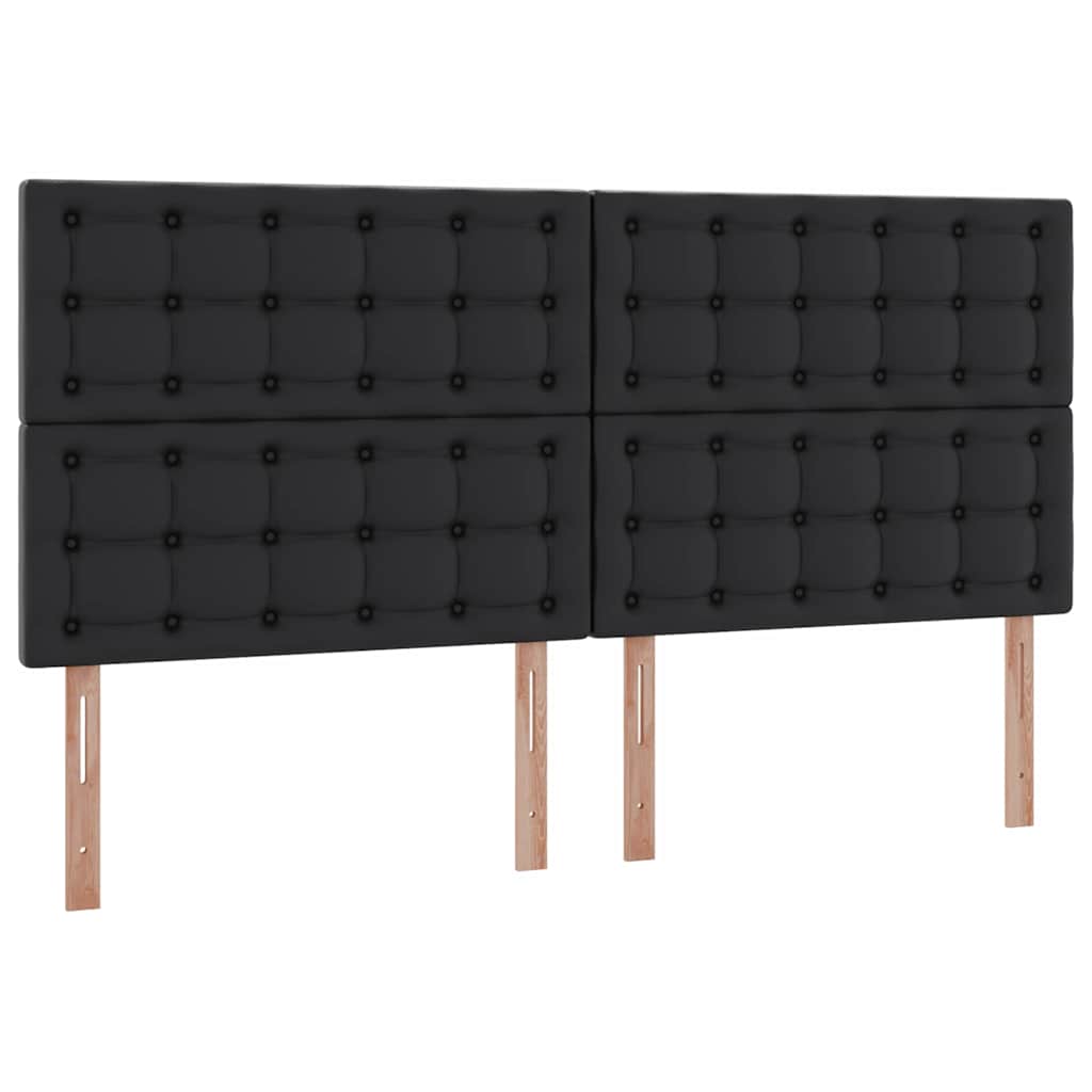 Letto con contenitore e LED Nero 200 x 200 cm Pelle Sintetica | homemem39