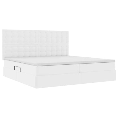 Letto con contenitore e LED Bianco Puro 200 x 200 cm