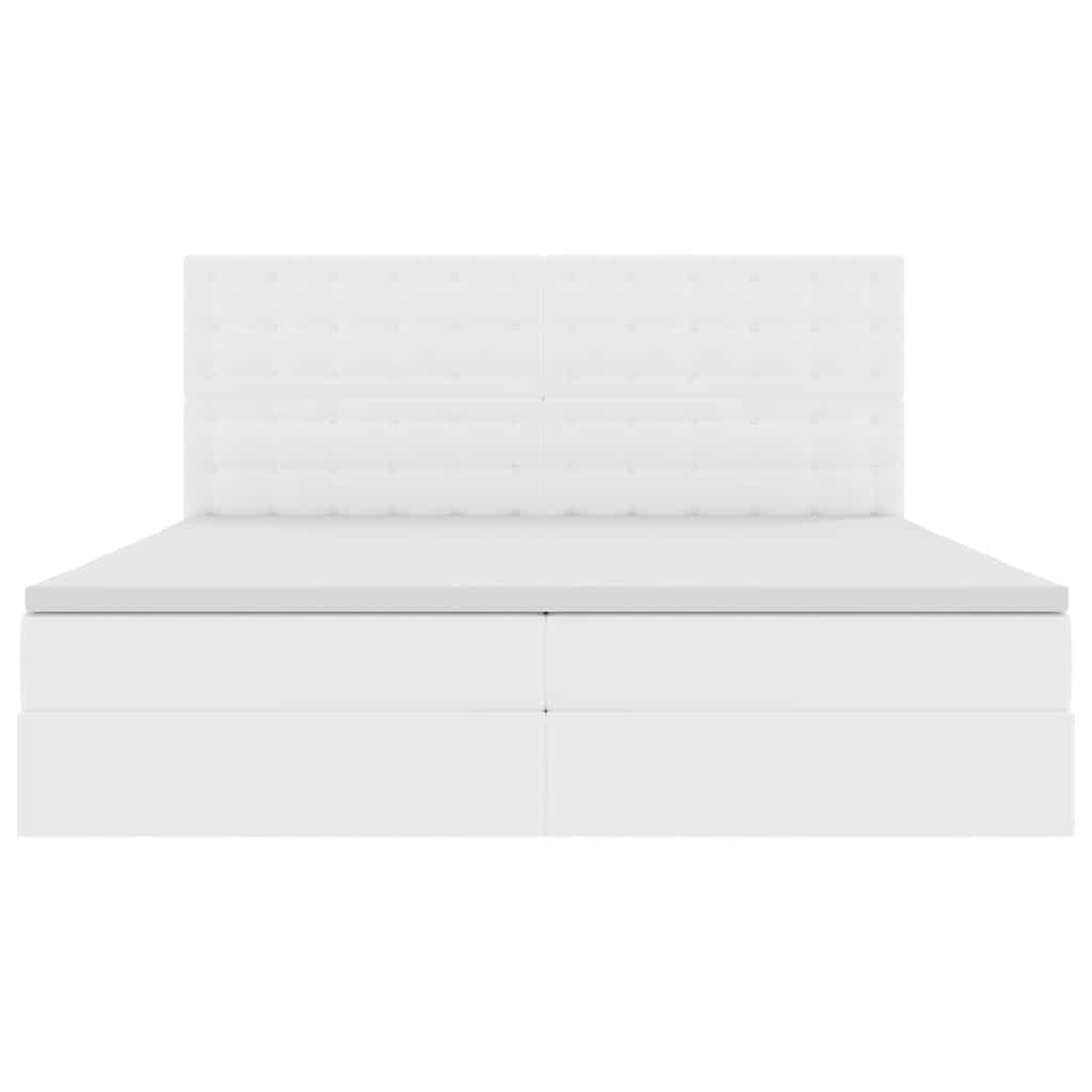 Letto con contenitore e LED Bianco Puro 200 x 200 cm