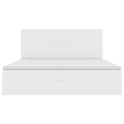 Letto con contenitore e LED Bianco Puro 200 x 200 cm