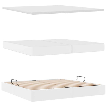 Letto con contenitore e LED Bianco Puro 200 x 200 cm | homemem39