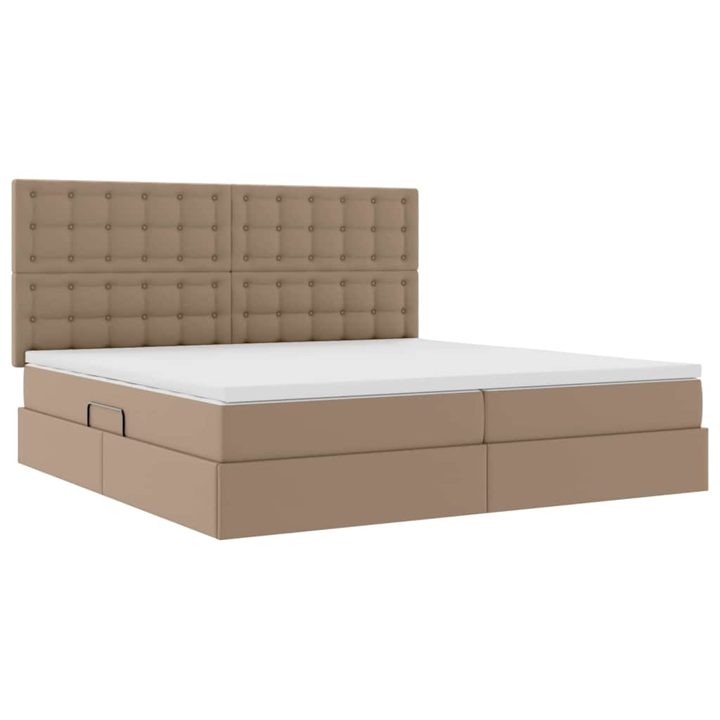 Letto con contenitore e LED Cappuccino 200 x 200 cm | homemem39