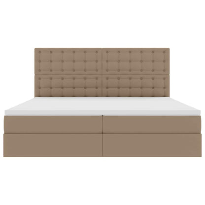 Letto con contenitore e LED Cappuccino 200 x 200 cm | homemem39