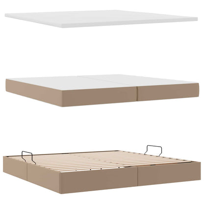 Letto con contenitore e LED Cappuccino 200 x 200 cm | homemem39
