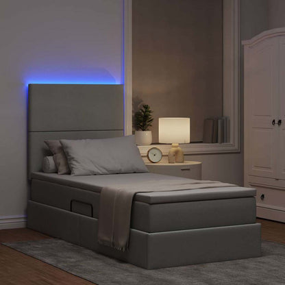Letto con contenitore LED e materasso Grigio Chiaro 90 x 200 cm | homemem39