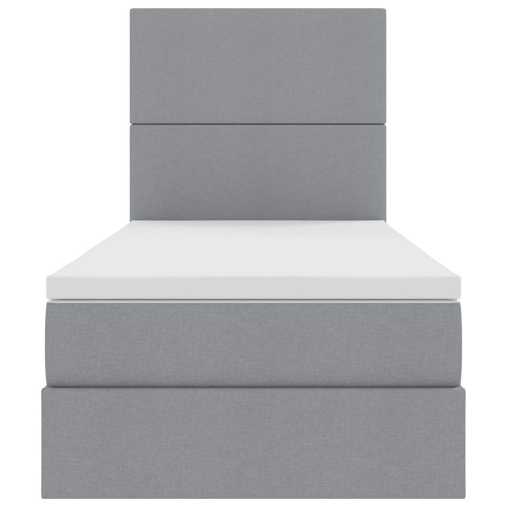 Letto con contenitore LED e materasso Grigio Chiaro 90 x 200 cm | homemem39