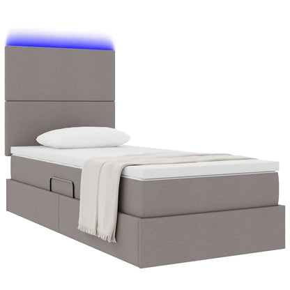 Letto con contenitore LED e materasso Tortora 100 x 200 cm | homemem39