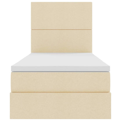 Letto con contenitore LED e materasso Crema 100 x 200 cm | homemem39