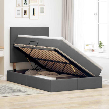 Letto con contenitore LED e materasso Grigio Scuro 120 x 190 cm | homemem39