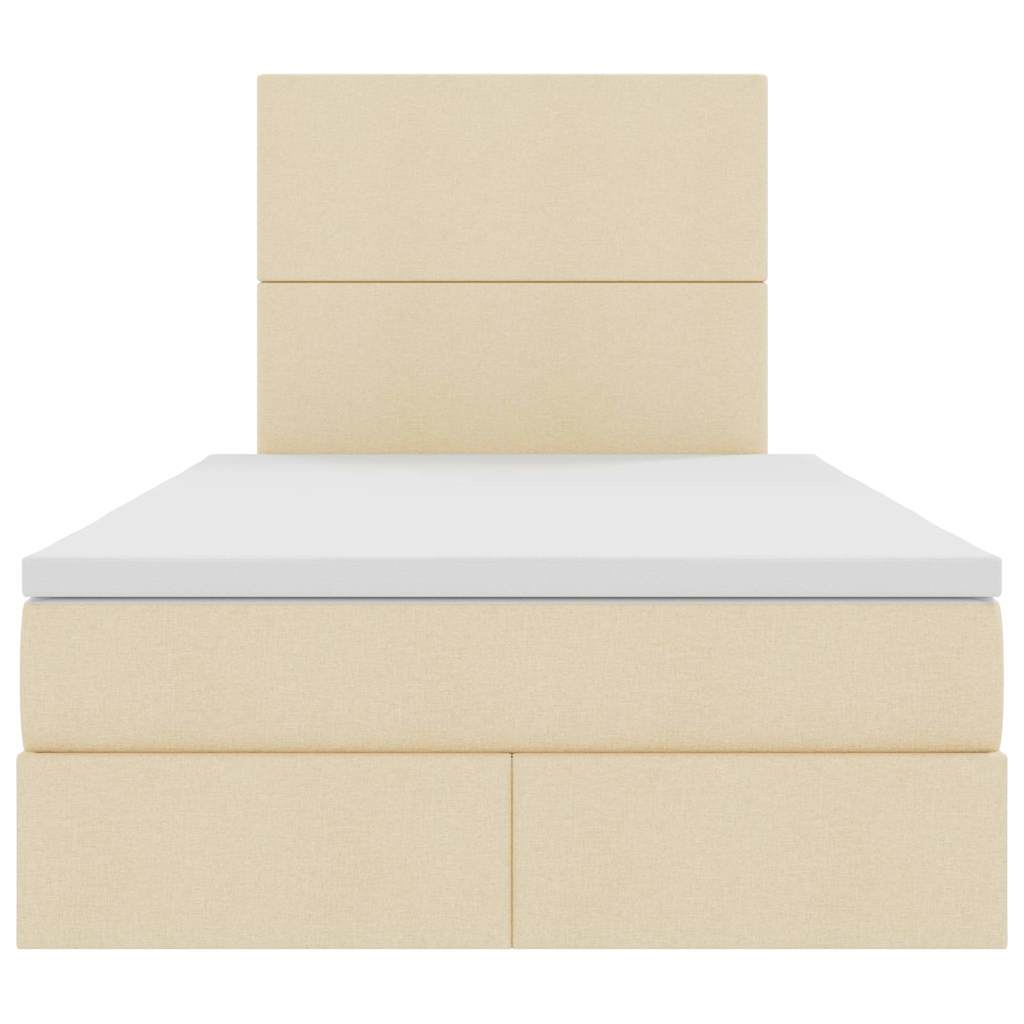 Letto con contenitore LED e materasso Crema 120 x 190 cm | homemem39