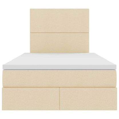 Letto con contenitore LED e materasso Crema 120 x 190 cm | homemem39