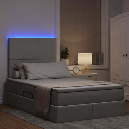 Letto con contenitore LED e materasso Grigio Chiaro | homemem39