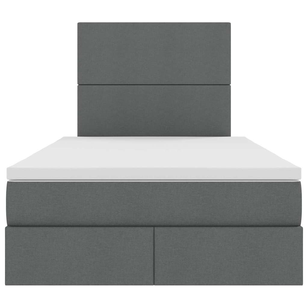 Letto con contenitore e LED Grigio scuro 120 x 200 cm