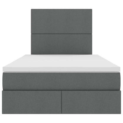 Letto con contenitore e LED Grigio scuro 120 x 200 cm