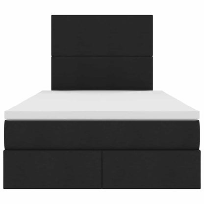 Letto con contenitore e LED Nero 120 x 200 cm Poliestere