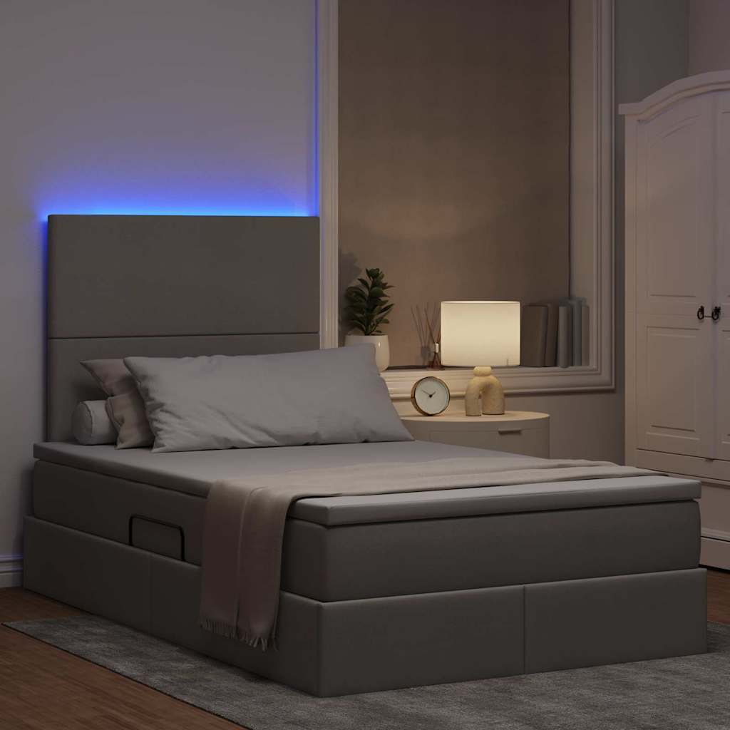 Letto con contenitore LED e materasso Tortora 120 x 200 cm | homemem39