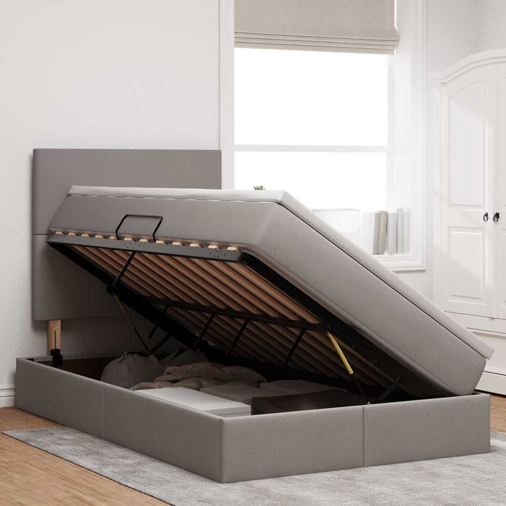 Letto con contenitore LED e materasso Tortora 120 x 200 cm | homemem39