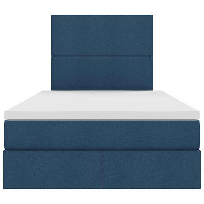 Letto con contenitore LED e materasso Blu 120 x 200 cm Tessuto | homemem39