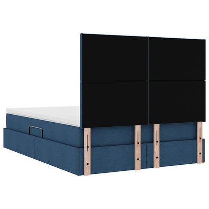 Letto con contenitore e LED Blu 140 x 190 cm Poliestere