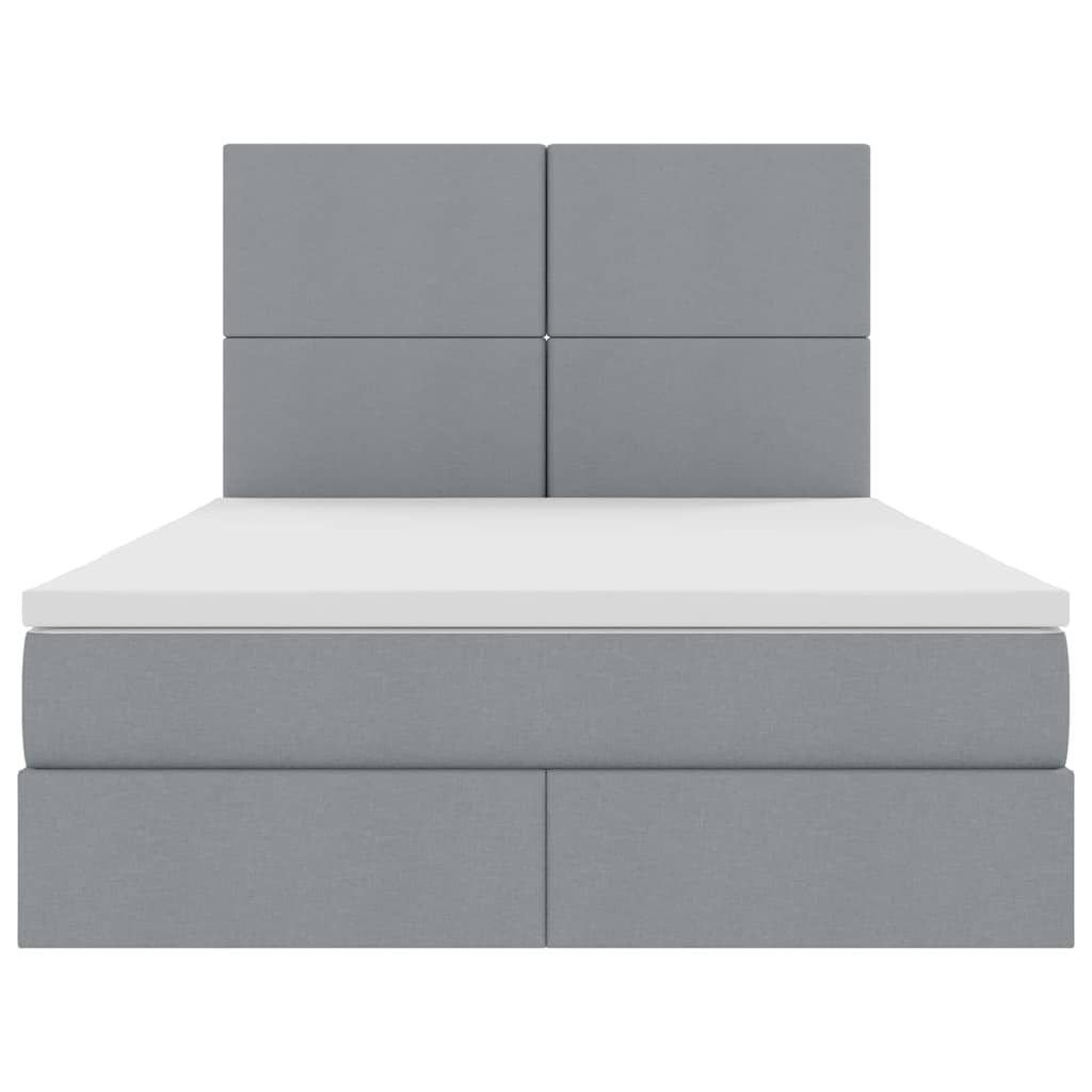 Letto con contenitore e LED Grigio chiaro 140 x 200 cm