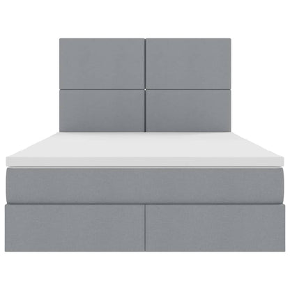 Letto con contenitore e LED Grigio chiaro 140 x 200 cm