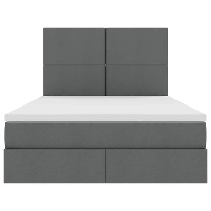 Letto con contenitore e LED Grigio scuro 140 x 200 cm